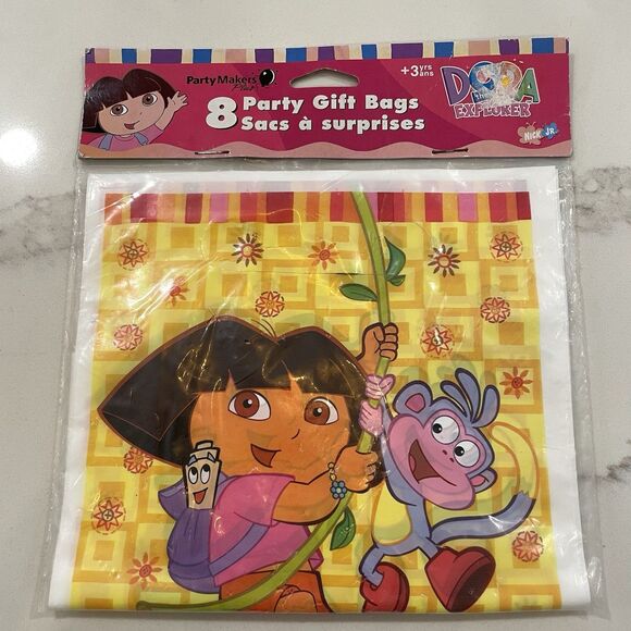 Vintage Nick Jr. Dora The Explorer Party Gift Favor Bags 8 Per Pkg 2002 Y2K NEW - Picture 1 of 8